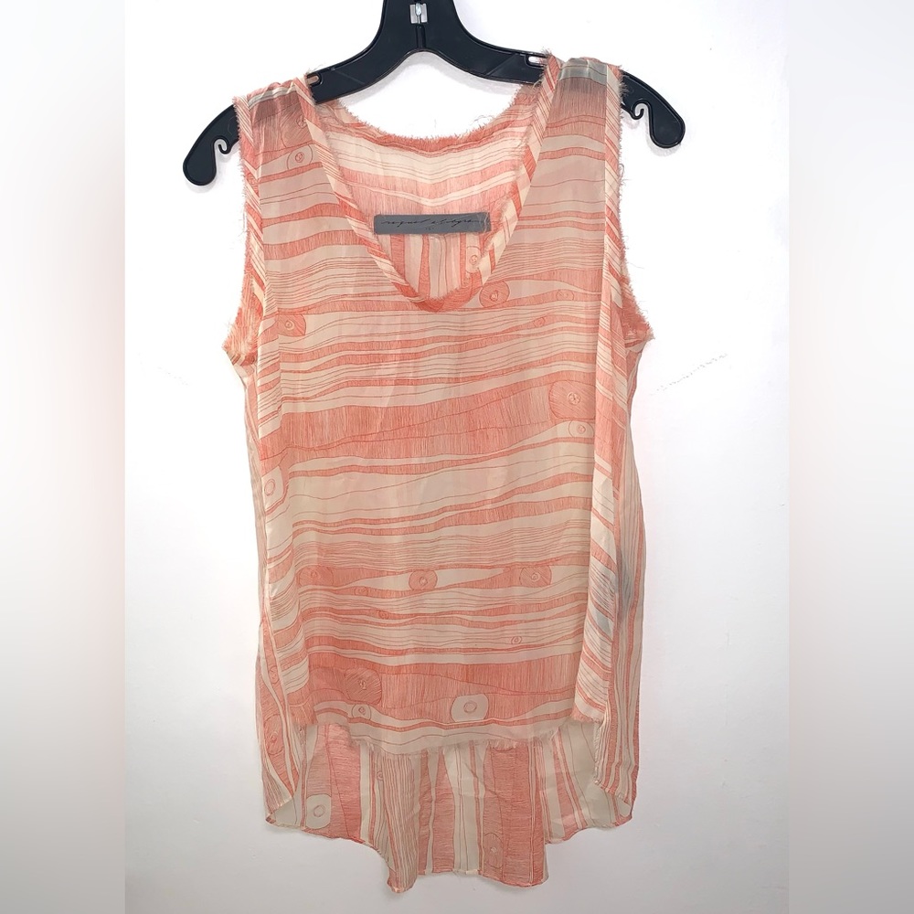 Raquel Allegra Silk Sleeveless High Low Top Size Medium